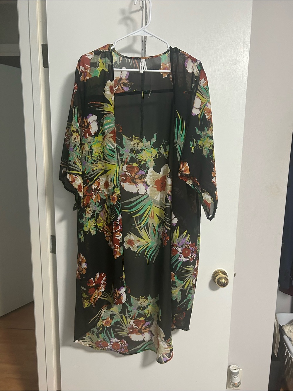Live 4 Truth Black Tropical Floral Sheer Coverup
